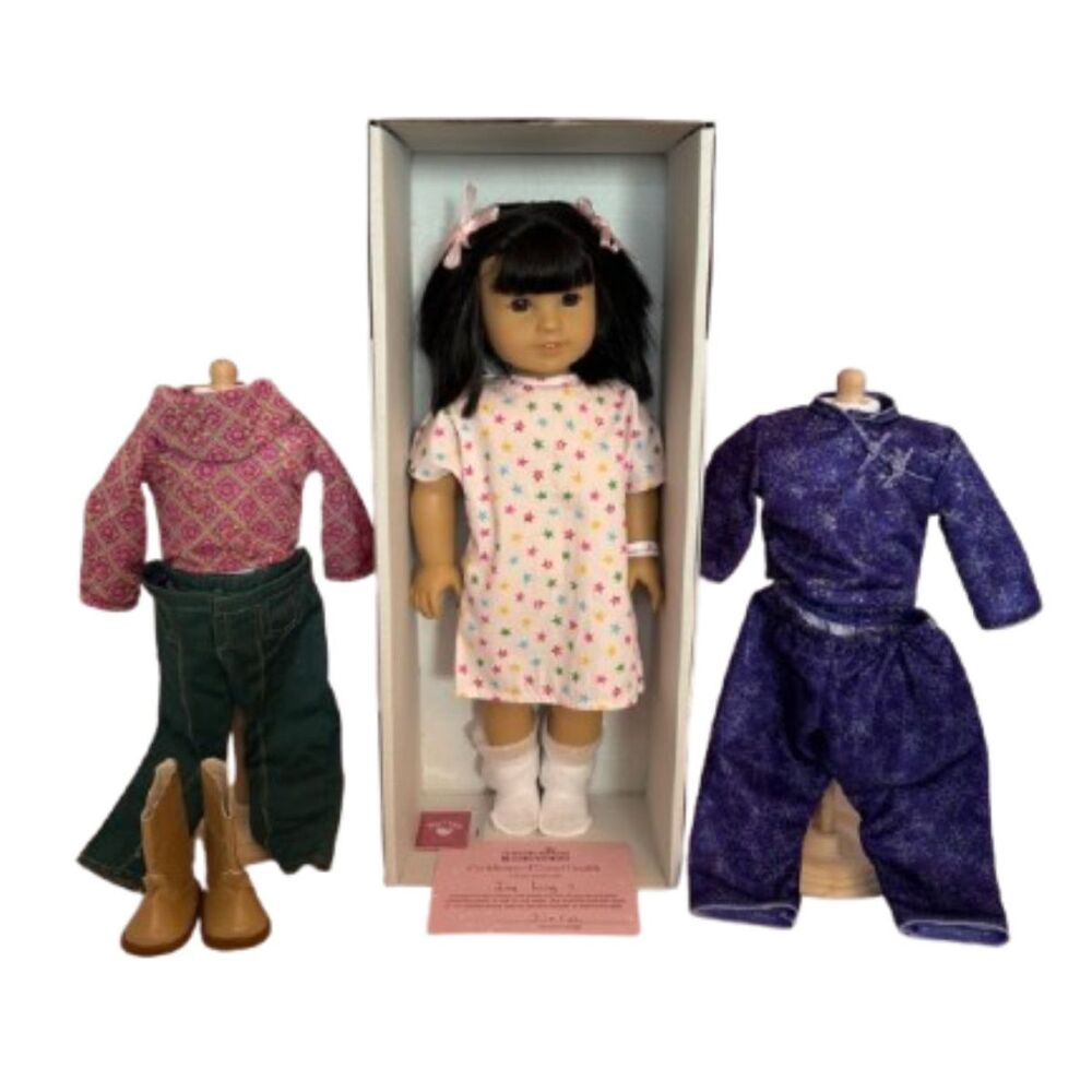 American Girl Ivy Ling Doll Meet Outfit Pajamas Hospital Gown Socks PC (LNIB)